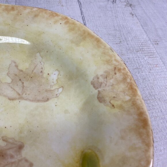 Gibson Elite SIMPLY NATURE Handpainted Embossed Leaves Nuts Salad Plates Set 4 - Picture 16 of 16